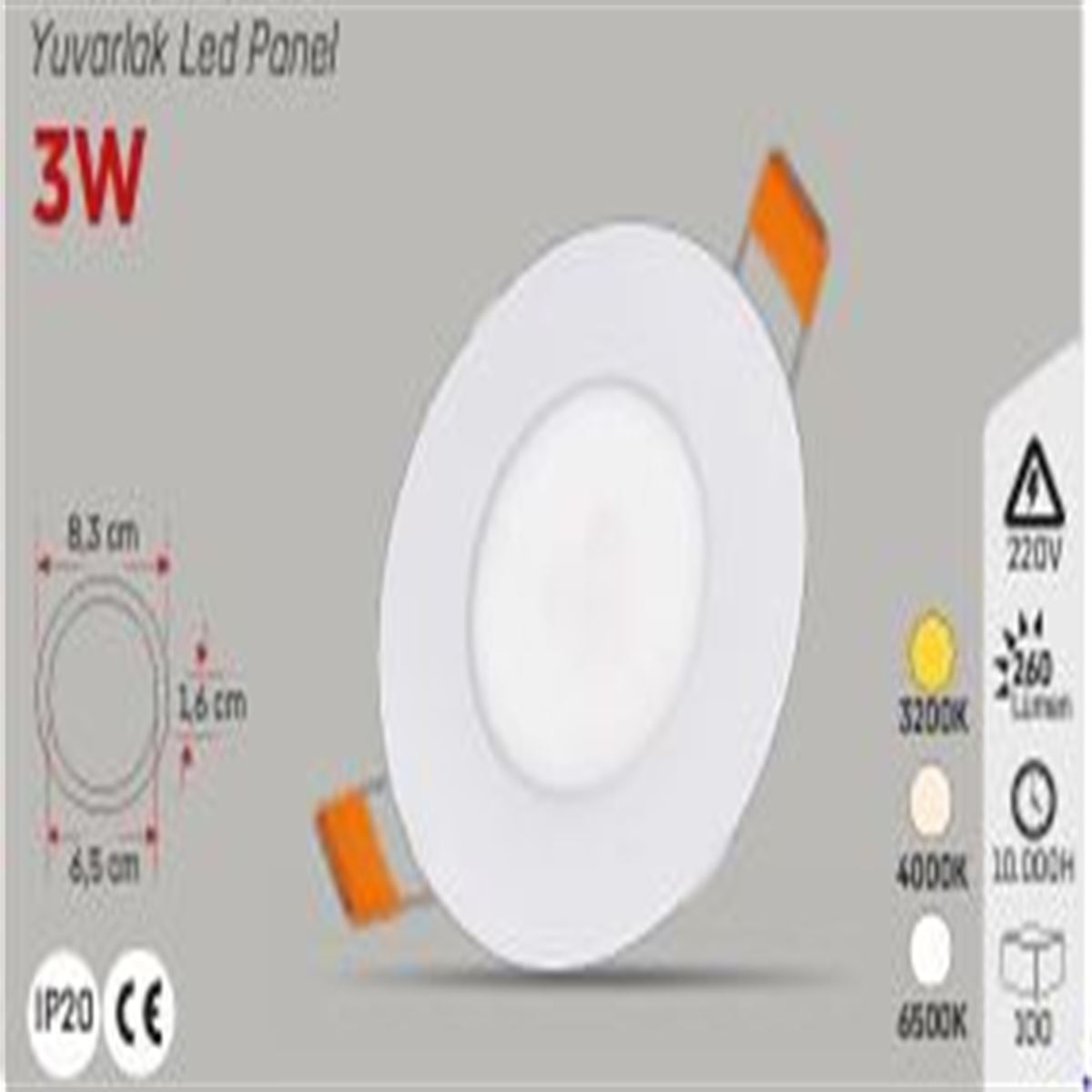 YCL EKO 3W.S.A.YUVARLAK PANEL BEYAZ 1